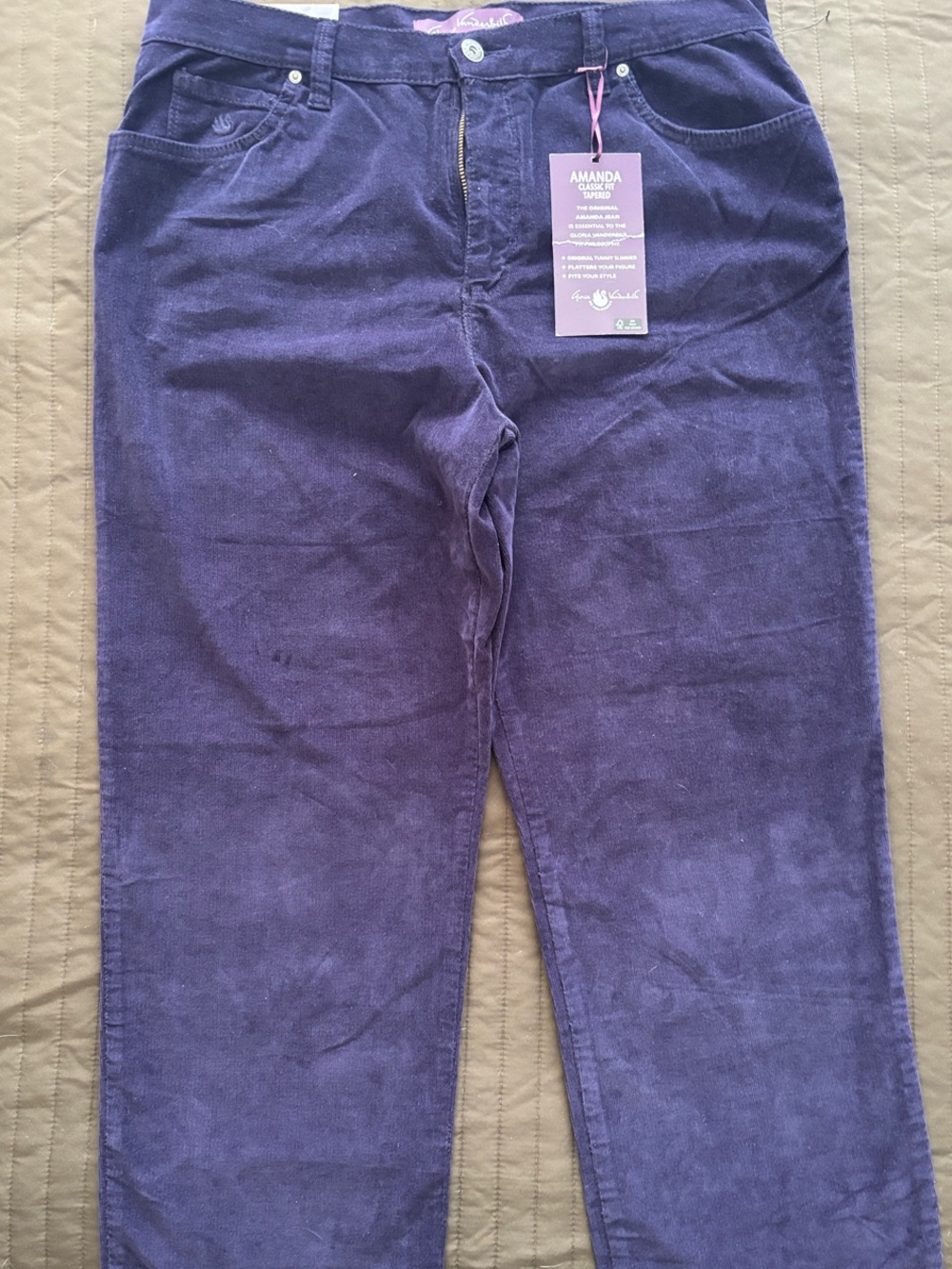 Gloria Vanderbilt Relaxed Corduroy Jeans in Deep Purple